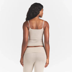 COTTON JERSEY SCOOP NECK CAMI | STONE