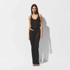 SLINKY KNIT SCOOP LONG TANK | OBSIDIAN