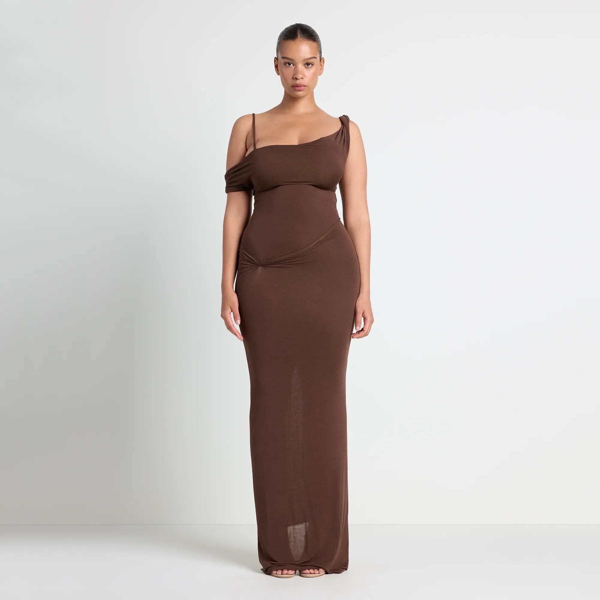 VETTESE X SKIMS SHEER MODAL DRAPED BRALETTE | COCOA