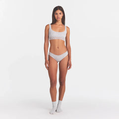 LIGHTWEIGHT COTTON LACE HIPSTER | LIGHT HEATHER GREY