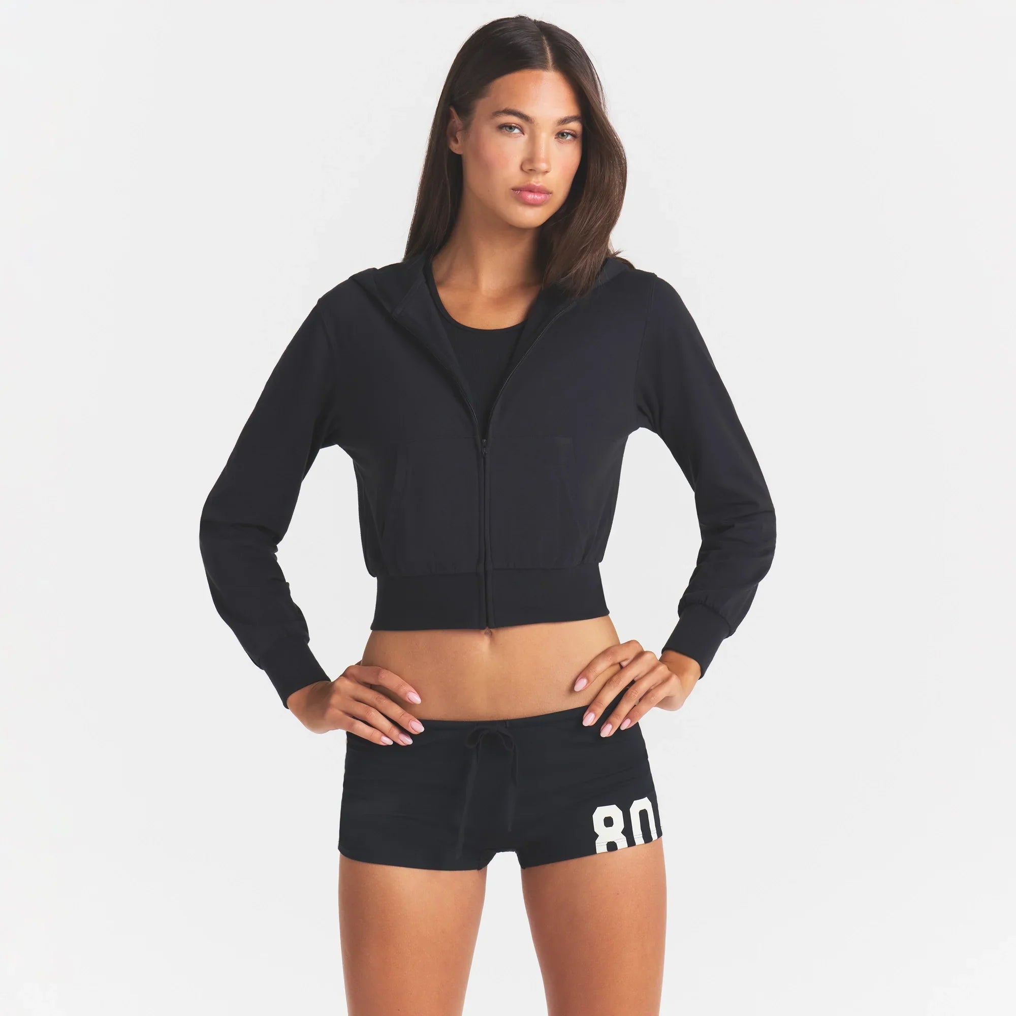 COTTON JERSEY ZIP UP HOODIE | SOOT