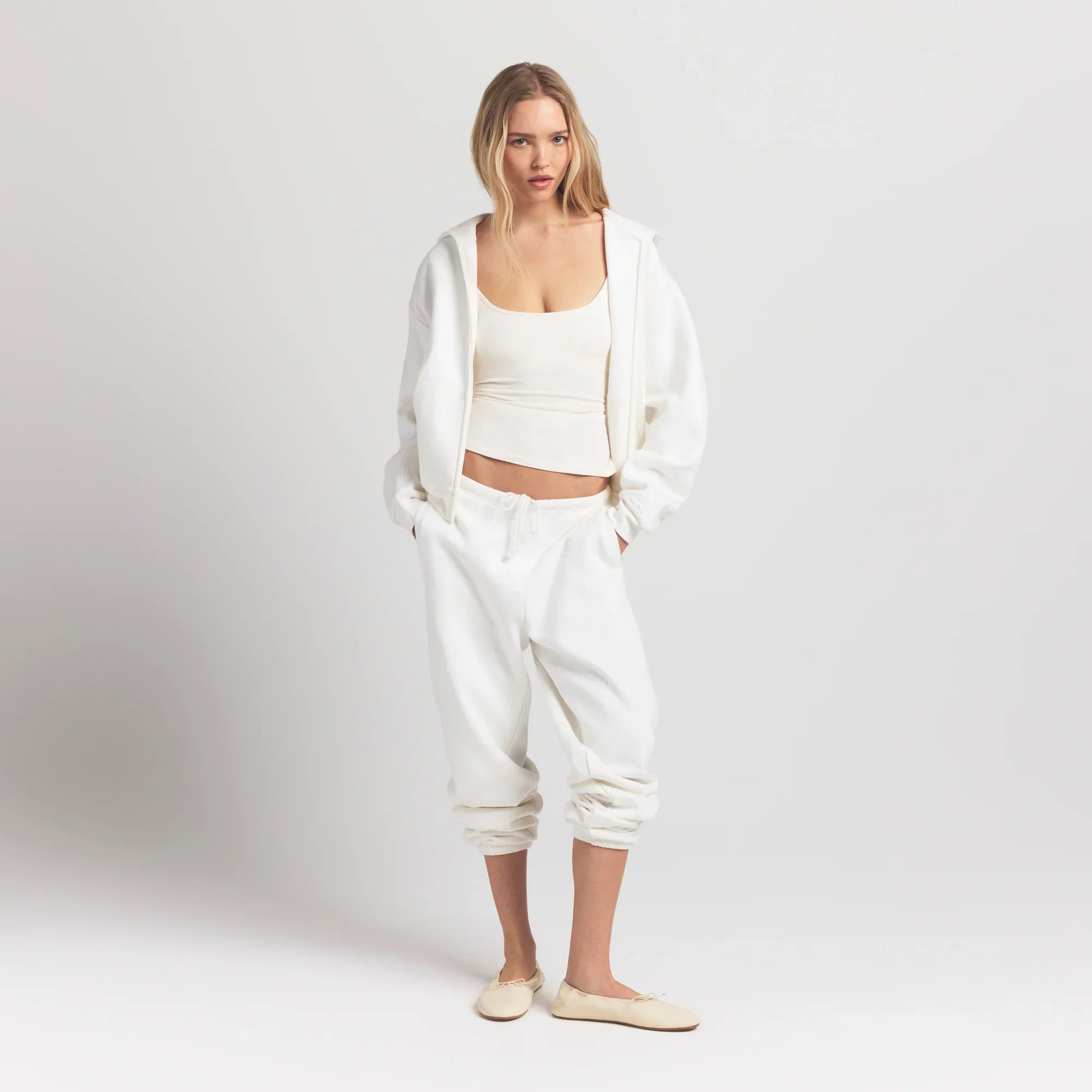 COTTON FLEECE CLASSIC ZIP UP HOODIE | MARBLE