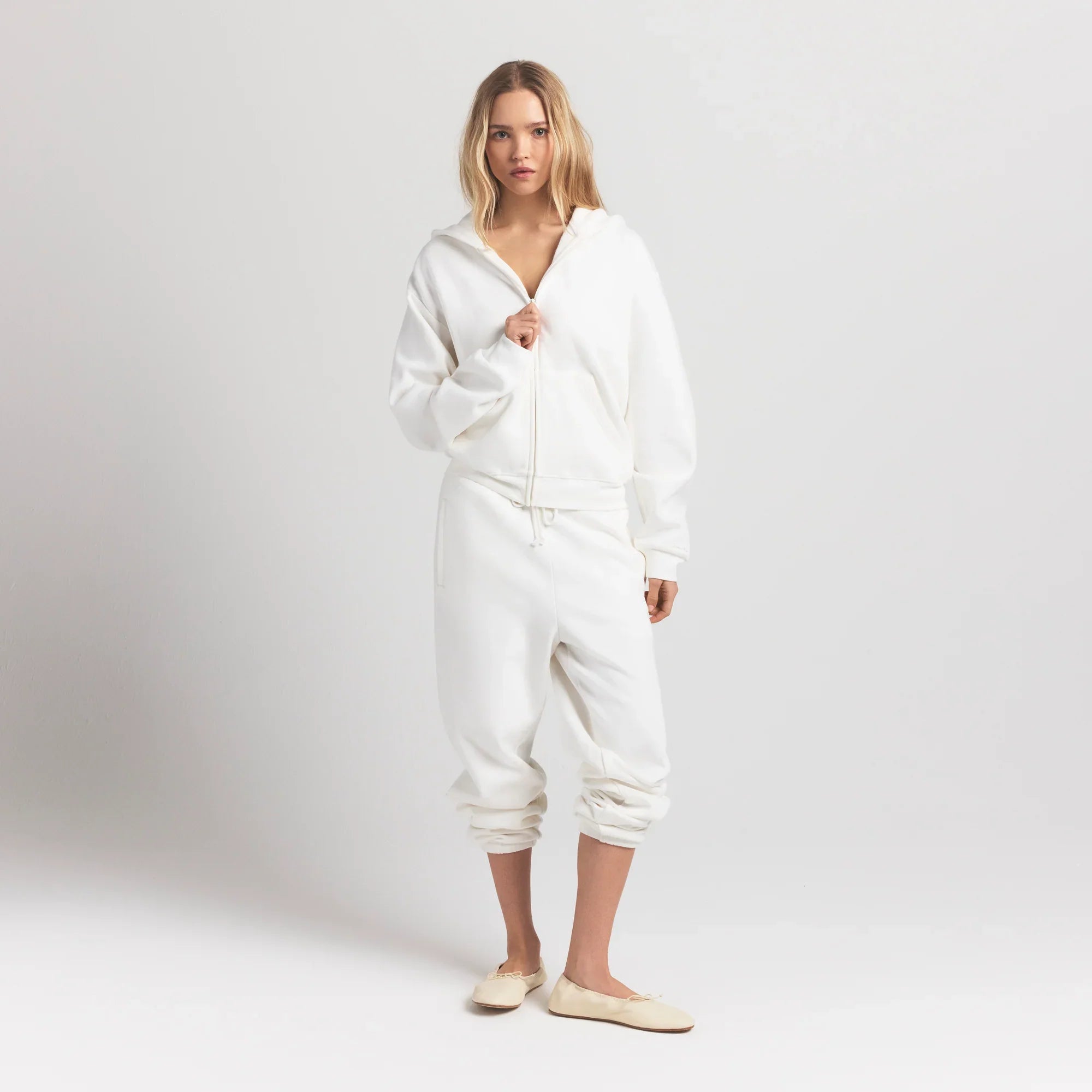 COTTON FLEECE CLASSIC ZIP UP HOODIE | MARBLE