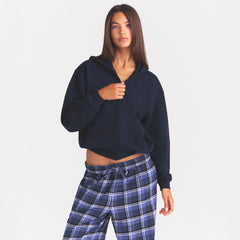 COTTON FLEECE CLASSIC ZIP UP HOODIE | NAVY